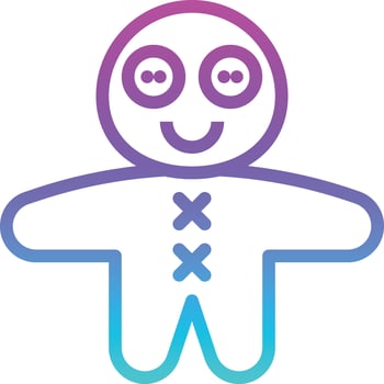craft toy doll plush handmade - gradient icon vector