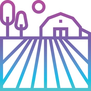 farm barn building - gradient icon vector
