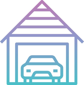 garage car repair automobile real estate - gradient icon vector