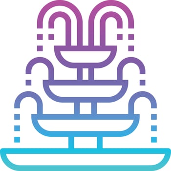 fountain park carnival - gradient icon vector
