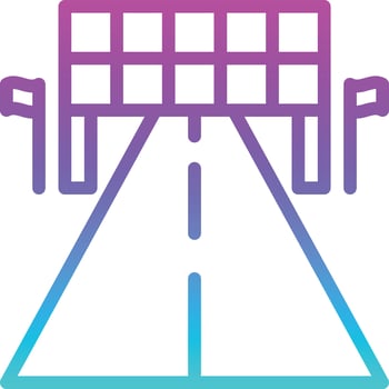 goal racing winner road flag - gradient icon vector
