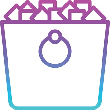 ice bucket cold freeze beverage - gradient icon vector