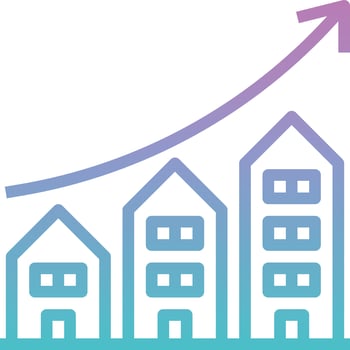 investment money growth plant profits real estate - gradient icon vector