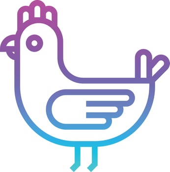 hen chicken animal - gradient icon vector