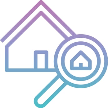 magnifier search find house real estate - gradient icon vector