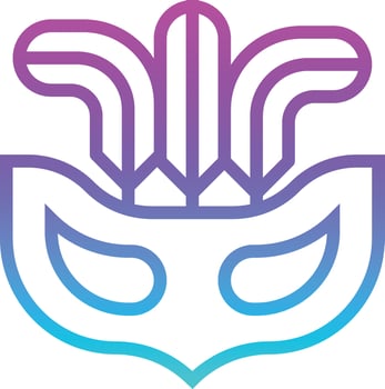 masquerade mask show carnival circus - gradient icon vector