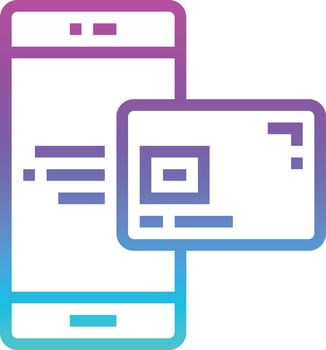 mobile payment online shopping - gradient icon vector