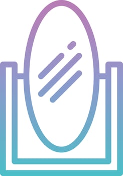 mirror dressing glass fashion furniture - gradient icon vector