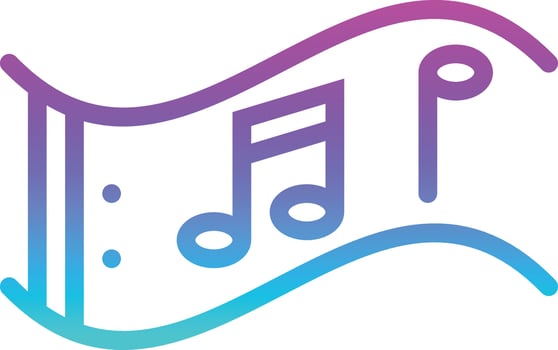 music song note key tone scroll - gradient icon vector