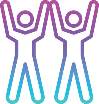 partnerships freinds winner leader human - gradient icon vector