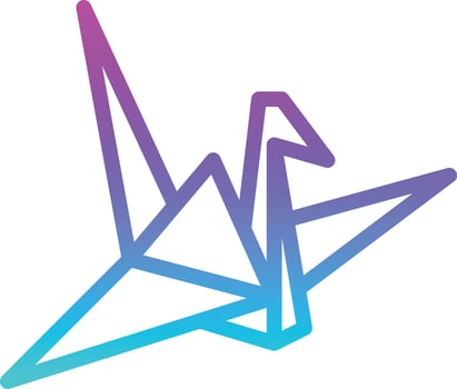 origami paper bird old school - gradient icon vector