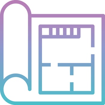 plan construction blueprint build new - gradient icon vector