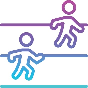 physical education running winner compete - gradient icon vector