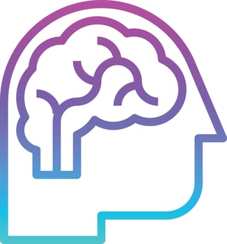 psychology brain think idea head - gradient icon vector