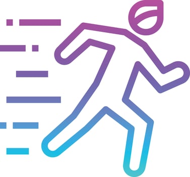 running human run sport - gradient icon vector