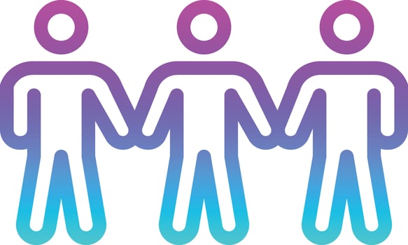 sociology team power partner social - gradient icon vector