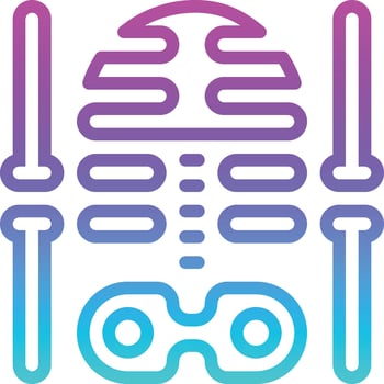 x ray skeleton healthcare medical - gradient icon vector