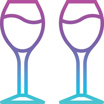 wine alcohol glass cheers beverage - gradient icon vector