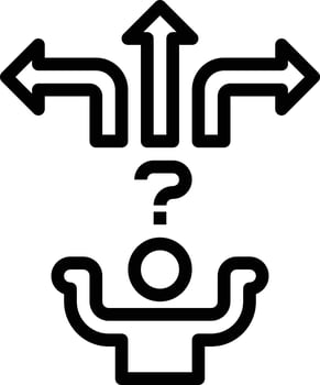 decision choice quesion chosen risk chance - outline icon vector