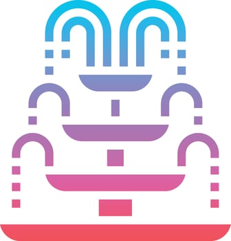 fountain park carnival - solid gradient icon vector