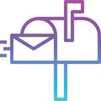 mail box message sending communication - gradient icon vector