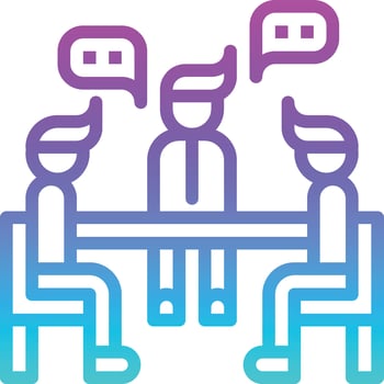 meeting chat business communication - gradient icon vector