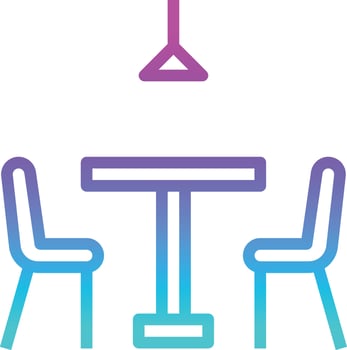 restaurant table chair light hotel - gradient icon vector