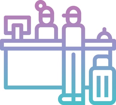 reception information traveller welcome hotel - gradient icon vector