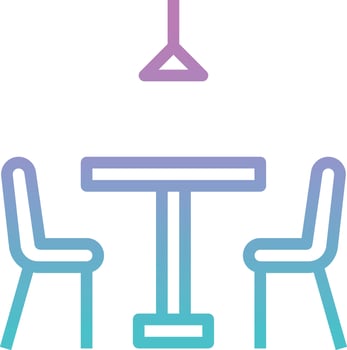 restaurant table chair light hotel - gradient icon vector
