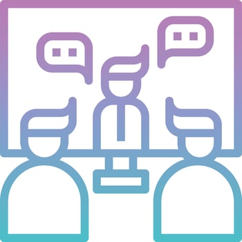 videocall conference business meeting communication - gradient icon vector