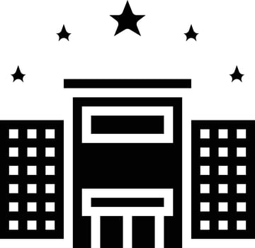 hotel building stars - solid icon vector