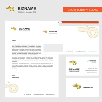Whistle Business Letterhead Envelope and visiting Card Design vector template