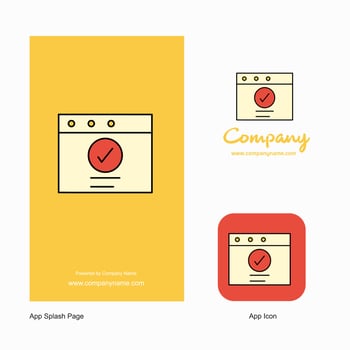 Ok Company Logo App Icon and Splash Page Design Creative Business App Design Elements vector