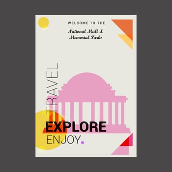Welcome to The National Mall and Memorial Park Washington DC USA Explore Travel Enjoy Poster Template vector