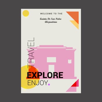 Welcome to The Quinta De San Pedro Alejandrino Santa Marta Colombia Explore Travel Enjoy Poster Template vector