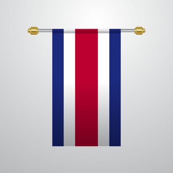 Costa Rica hanging Flag vector