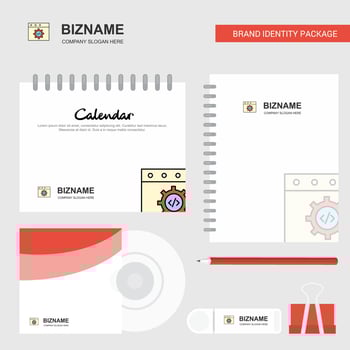 Website programming Logo Calendar Template CD Cover Diary and USB Brand Stationary Package Design Vector Template