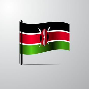 Kenya waving Shiny Flag design vector