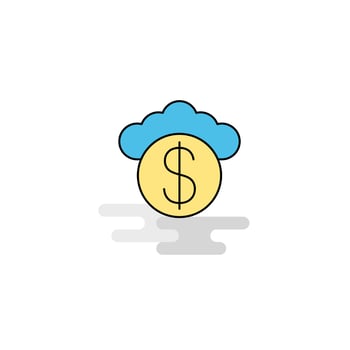 Flat Cloud dollar Icon Vector