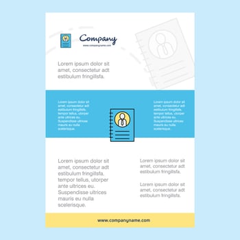Template layout for Personal diary comany profile annual report presentations leaflet Brochure Vector Background
