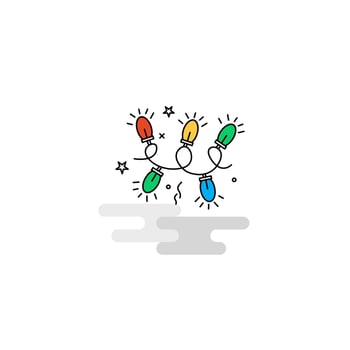Flat Decoration lights Icon Vector