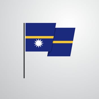 Nauru waving Flag design vector