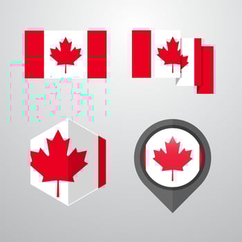 Canada flag design set vector