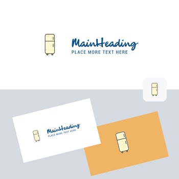 Fridge vector logotype with business card template Elegant corporate identity Vector