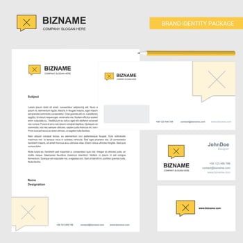 Message not sent Business Letterhead Envelope and visiting Card Design vector template