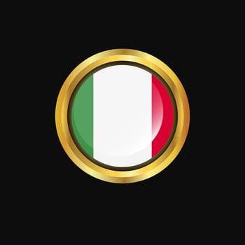 Italy flag Golden button vector