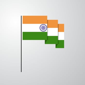 India waving Flag creative background vector