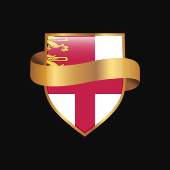 Sark flag Golden badge design vector