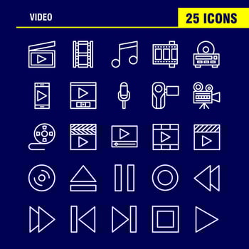 Video Line Icon Pack For Designers And Developers Icons Of Director Entertainment Movie Video Film Movie Video Multimedia Vector
