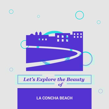 Lets Explore the beauty of La Concha Beach Spain National Landmarks vector